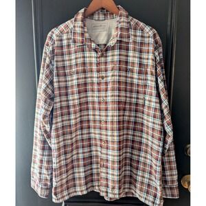 Eddie Bauer Plaid Long Sleeve Performance Button Down Shirt Men's XL Outdoors